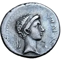 Denarius - Juba II and Cleopatra Selene Caesarea
