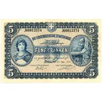 5 Francs - Federal Treasury German text
