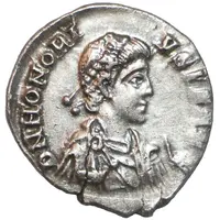 Siliqua - Honorius VOT V MVLT X, Mediolanum