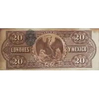 20 Pesos El Banco de Londres y Mexico