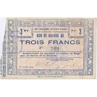 3 Francs Sucrerie d'Anvaing