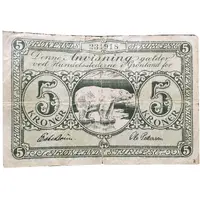 5 Kroner Grønlands Styrelse. Type II, no pattern outside frame