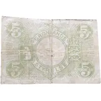 5 Kroner Grønlands Styrelse. Type II, no pattern outside frame