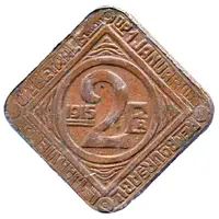 2 Franken Ghent - WW1 German Occupation Coinage