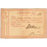 5 Rigsdaler - Christian VII Kongelige Grønlandske Handel