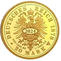 20 Mark - Ludwig II Bavaria, Restrike