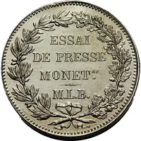 2 Francs Silver, piedfort, pattern
