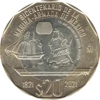 20 Pesos Bicentennial of the Mexican Navy