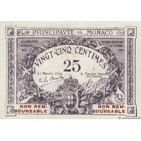 25 Centimes Monaco essai violet