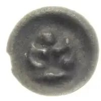 Denier Bracteate heraldic lily into two halves