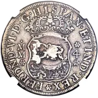 3 Shilling 4 Pence - George II Countermarked 4 Reales of Ferdinand VI