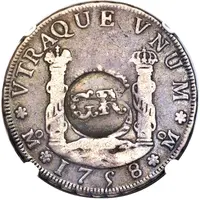 3 Shilling 4 Pence - George II Countermarked 4 Reales of Ferdinand VI