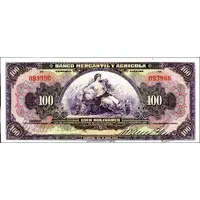 100 Bolivares Banco Mercantil y Agrícola