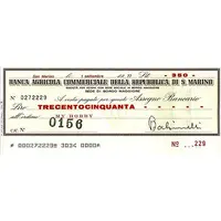 350 Lire Small cheque