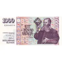 1000 Krónur Law of 2001, no top and bottom border
