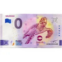0 Euro - Nausicaá tortue et logo 2, étoiles décalées