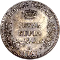 1/2 Rupia - Victor Emmanuel III Trial Strike