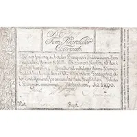 5 Rigsdaler Courant - Christian VII Backprint on Danish note, blue paper