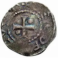 Denier - Theoderic II Temple, Epinal