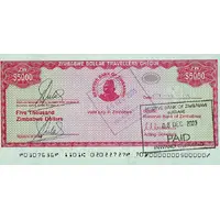 5000 Dollars Travellers Cheque