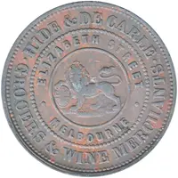 1/2 Penny - Hide and De Carle 1857 Melbourne, Victoria