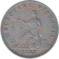 1/2 Penny - Hide and De Carle 1857 Melbourne, Victoria