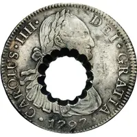11 Bits Crenated center hole in Mexico 8 Reales, KM #109