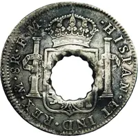 11 Bits Crenated center hole in Mexico 8 Reales, KM #109