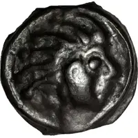 Potin with Indian head on the right and horse