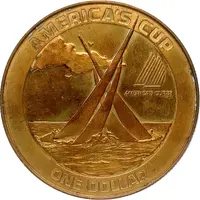 1 Dollar America's Cup without rope-like ornamentation
