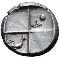 Hemidrachm Dot AΓ Monogram/rooster