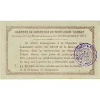 1 Franc - Chambre de Commerce de Monluçon-Gannat 03