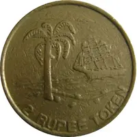 Token - 2 Rupee - Mauritius Casino