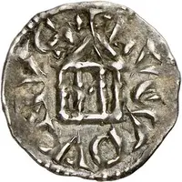 Obol - Rudolf III Lyon mint, temple