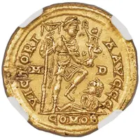 Solidus - Honorius VICTORIA AVGGG, Mediolanum
