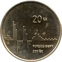 20 Kroner - Harald V Norges Bank Bicentenary