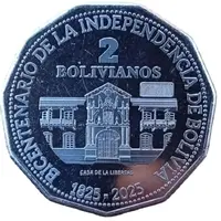 2 Bolivianos Independence
