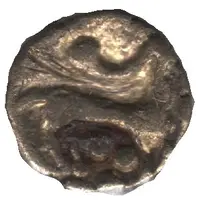1/4 Gold Stater with circular segments and horse right