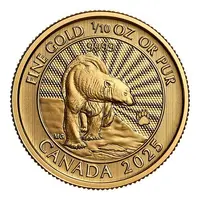 5 Dollars - Charles III 2025 The Majestic Polar Bear, Bullion, Gold