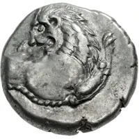 Hemidrachm Sickle Dot/Dot AΓ Monogram