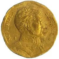 1 Peso Struck on 5 Pesos planchet