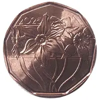 5 Euros Narcissus, copper
