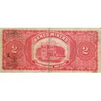 2 Pesos El Banco Minero de Chihuahua