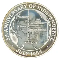 10 Dollars 5th Anniversary of Independence, .925 Silver