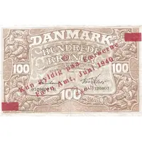 100 Kroner Varius Heilmann types, overprint