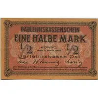 1/2 Mark Darlehnskasse Ost