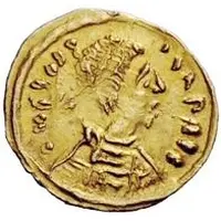 1 Tremissis In the name of Justin II, Victory facing right, without star