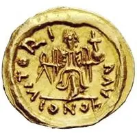 1 Tremissis In the name of Justin II, Victory facing right, without star