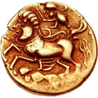1/4 Gold Stater with anthropomorphic horse and winged figure