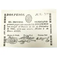 2 Pesos El Imperio Mexicano